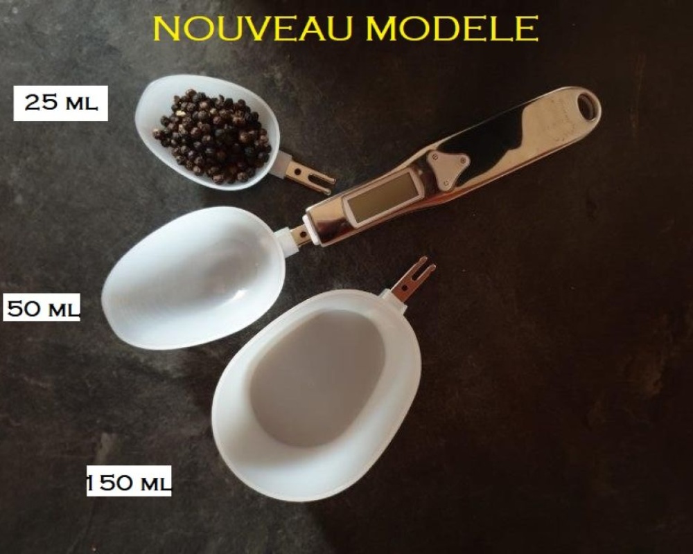 Balance à Cuillère Pulox PLW-100 - 3 Cuillères Amovibles (25, 45, 180 Ml) - Précision 0,1g à 300g